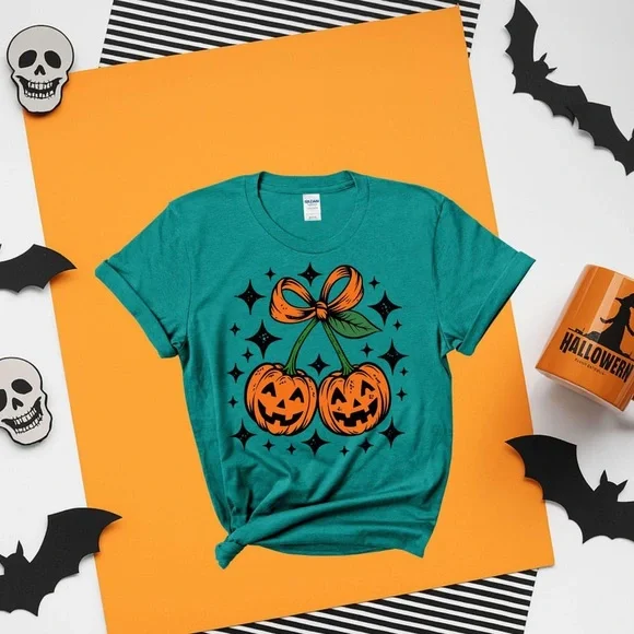 Halloween Cherries Pumpkin Shirt - Picture 6 of 7